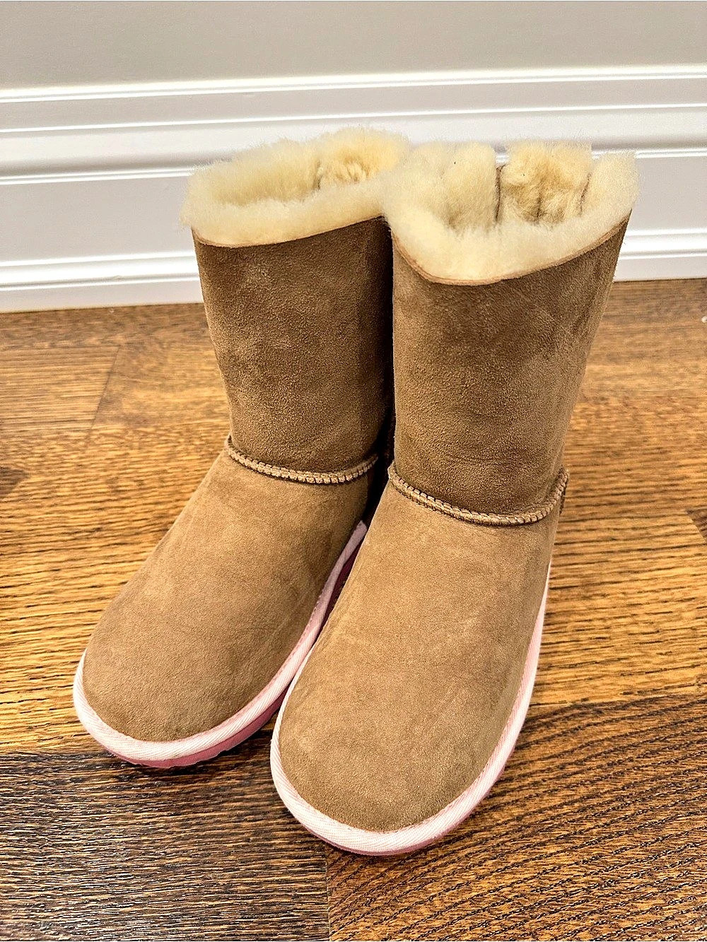 UGG K Bailey Bow II Bow Boots Brown & Pink US 5